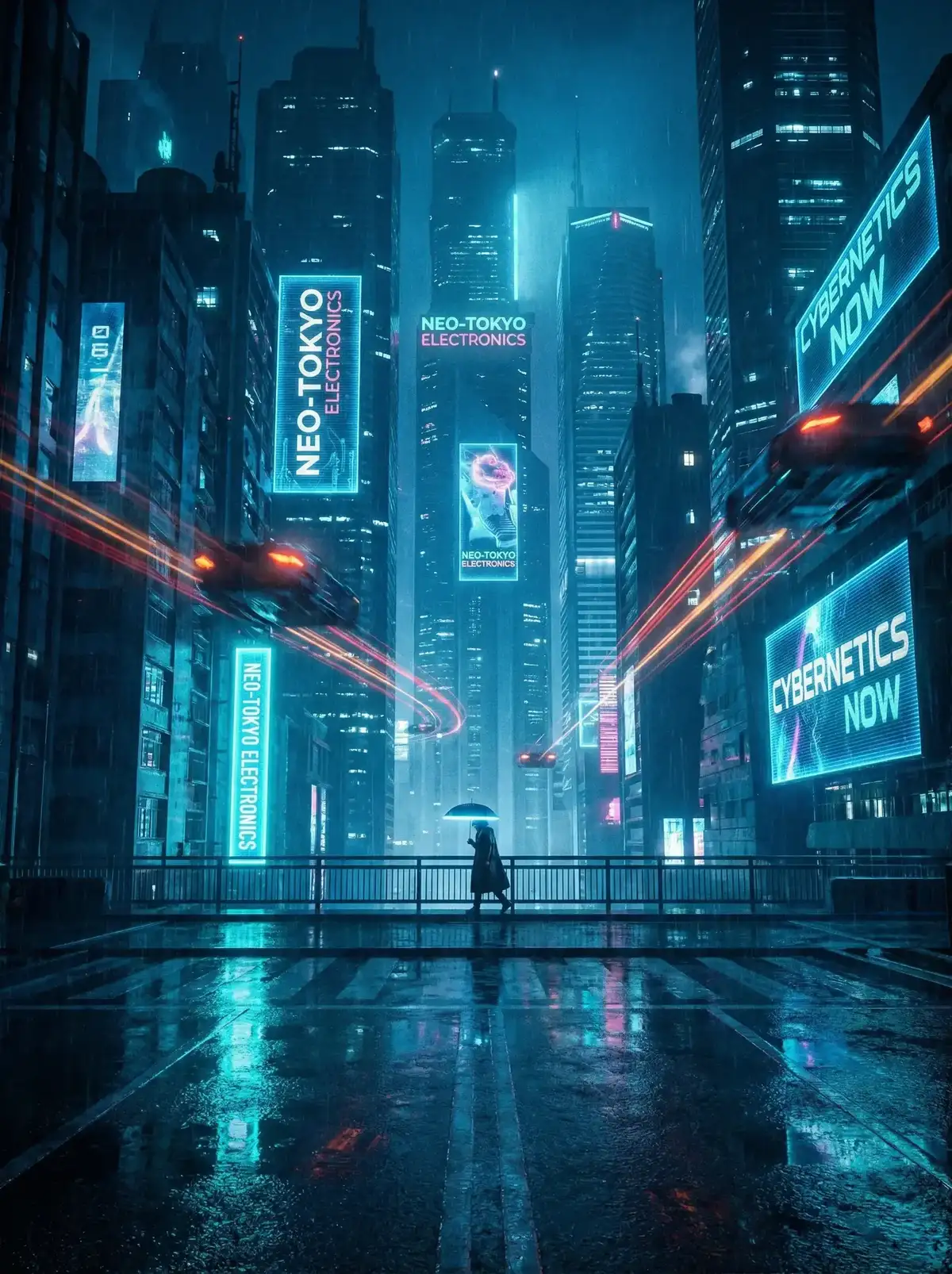 免费黄色软件 - 赛博朋克都市夜景与飞行器